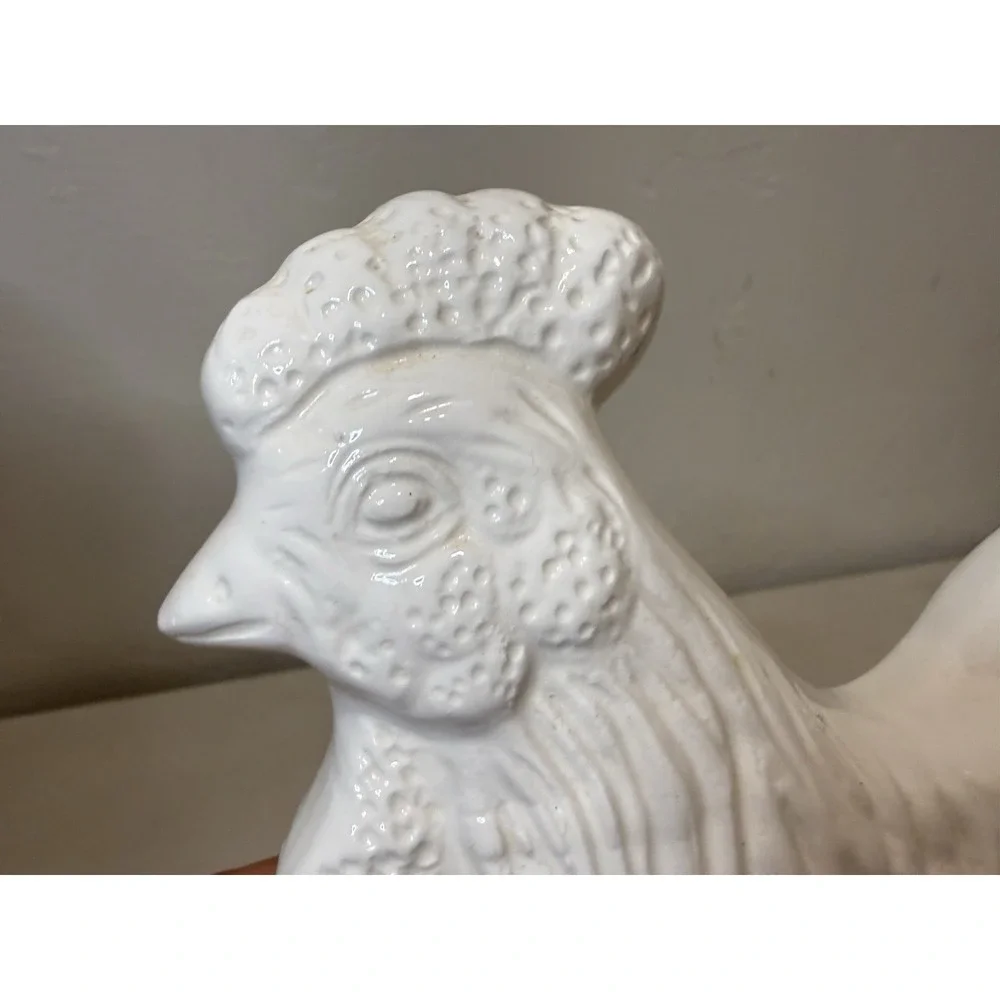 Vintage Ceramic Rooster Chicken Kitchen Towel Or Apron Hanger Holder 4 Hook